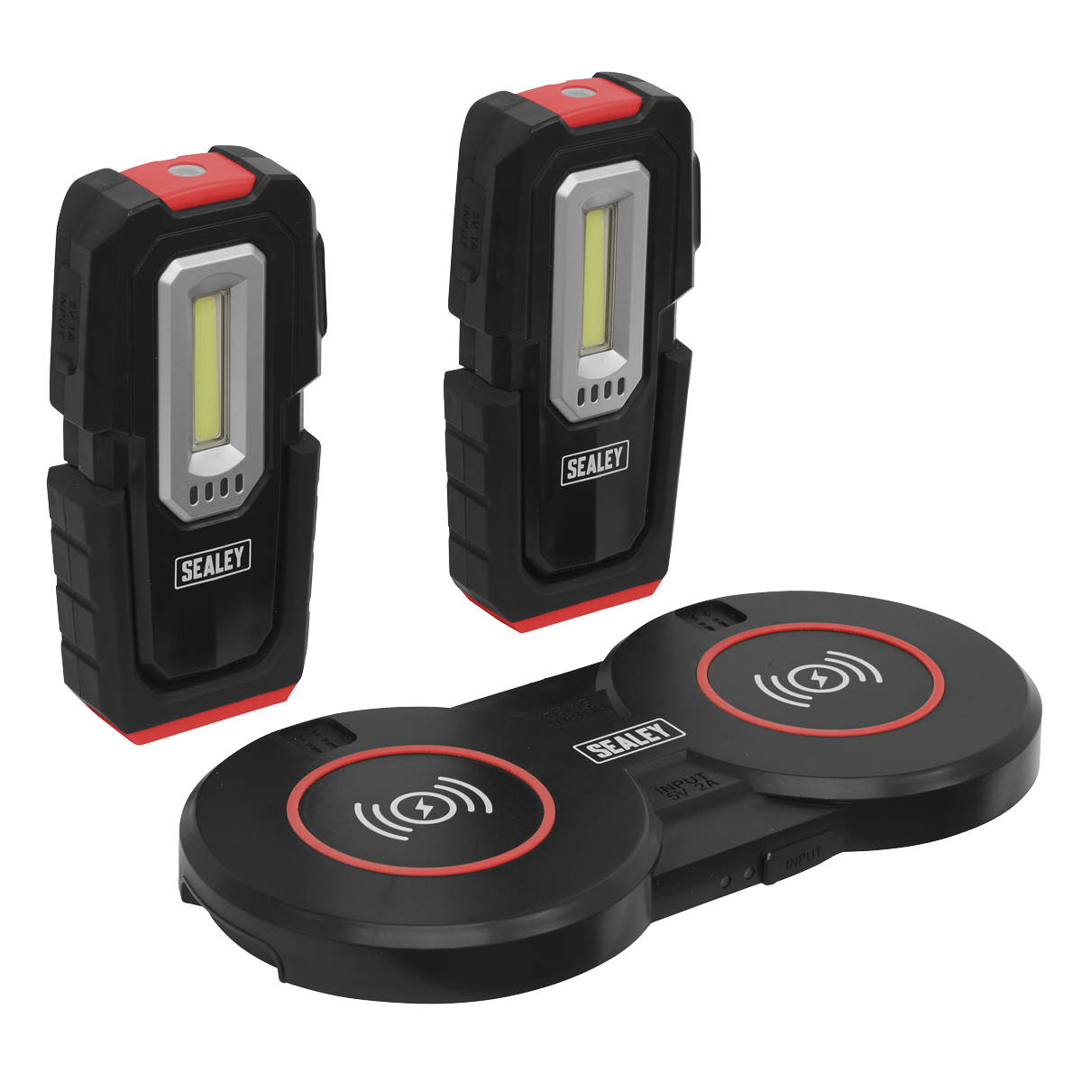 Sealey 3W & 1W COB LED Inspection Light (x2) & Double Wireless Charging Base LEDWCBCOMBO3