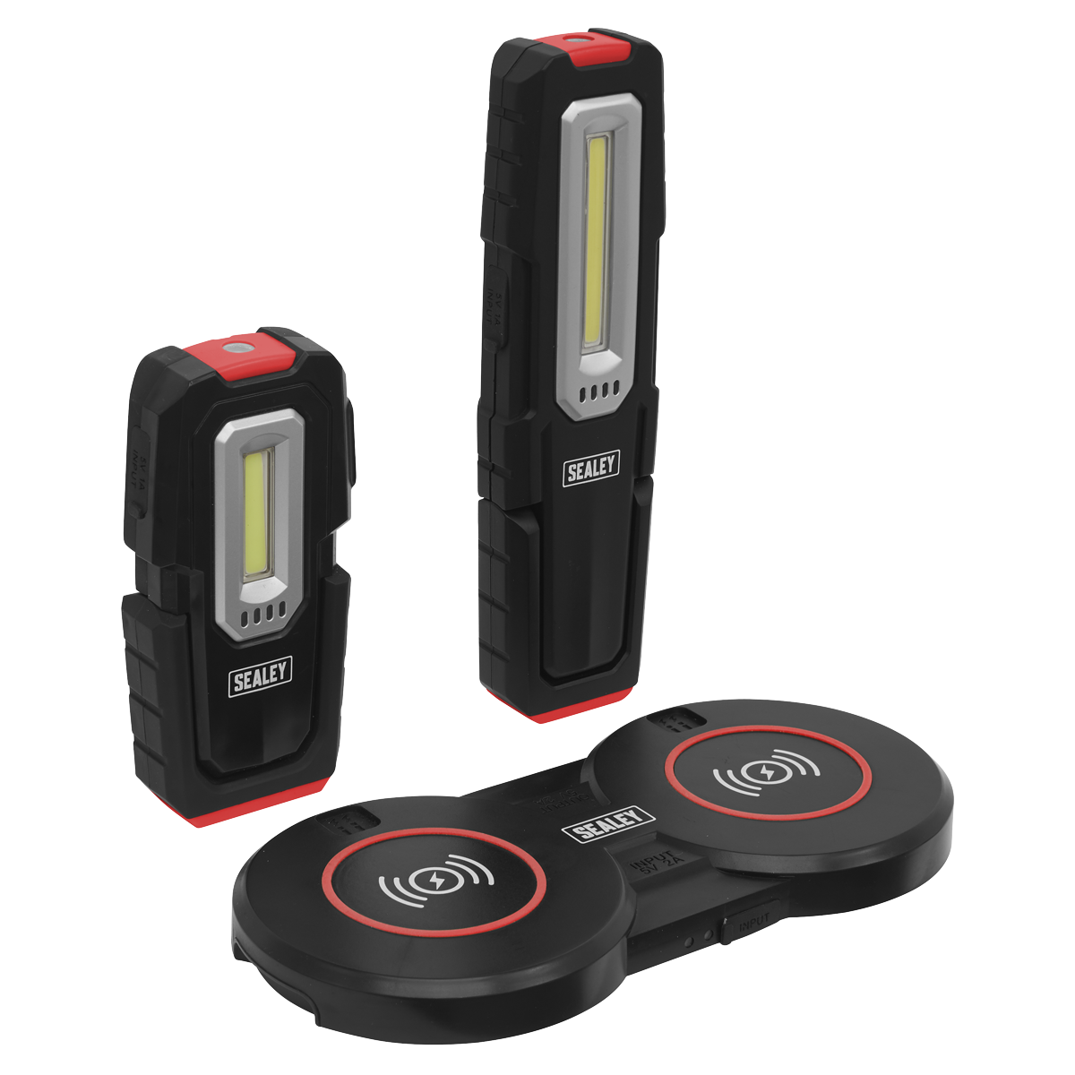 Sealey 3W & 5W Inspection Lights & Double Wireless Charging Base LEDWCBCOMBO4