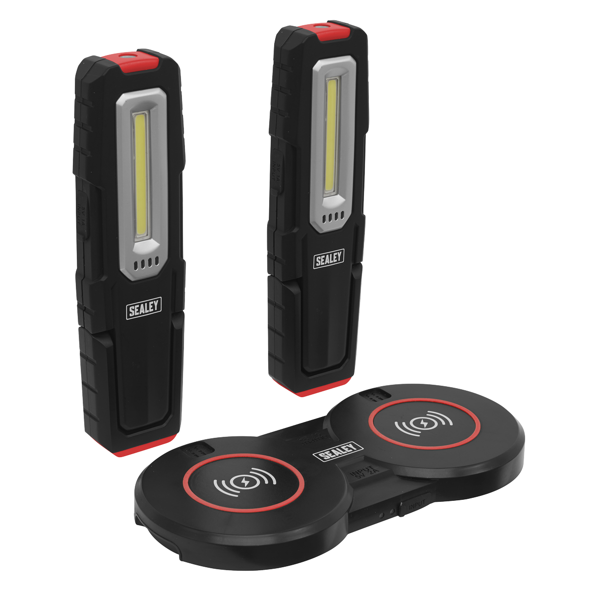 Sealey 5W & 1W COB LED Inspection Light (x2) & Double Wireless Charging Base LEDWCBCOMBO5