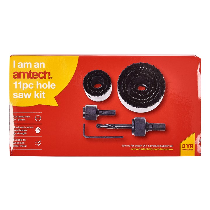 Amtech 11 Piece circular hole saw kit M1550