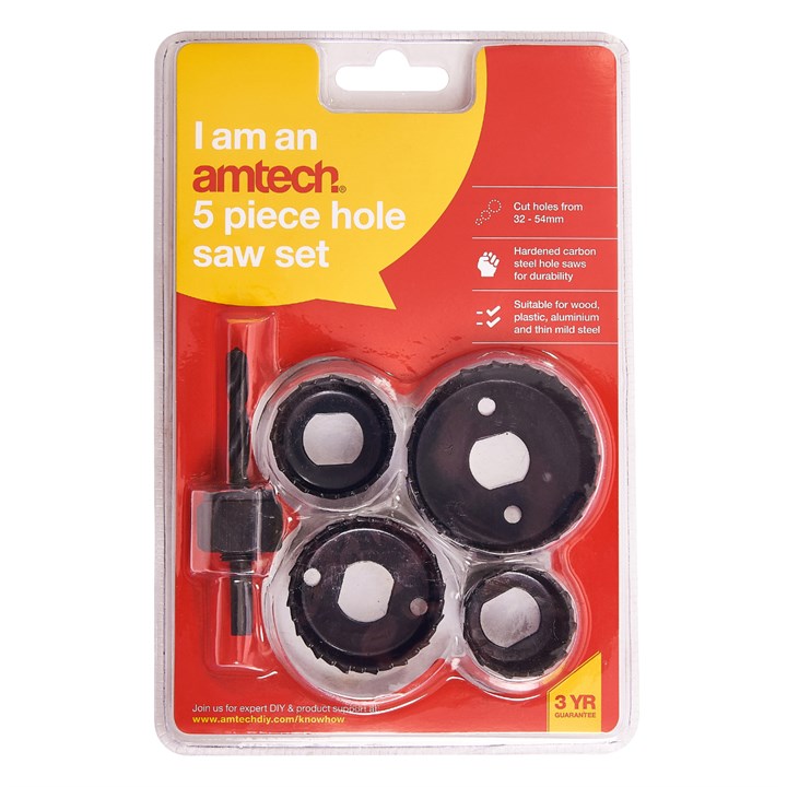 Amtech 5 Piece circular hole saw set M1590
