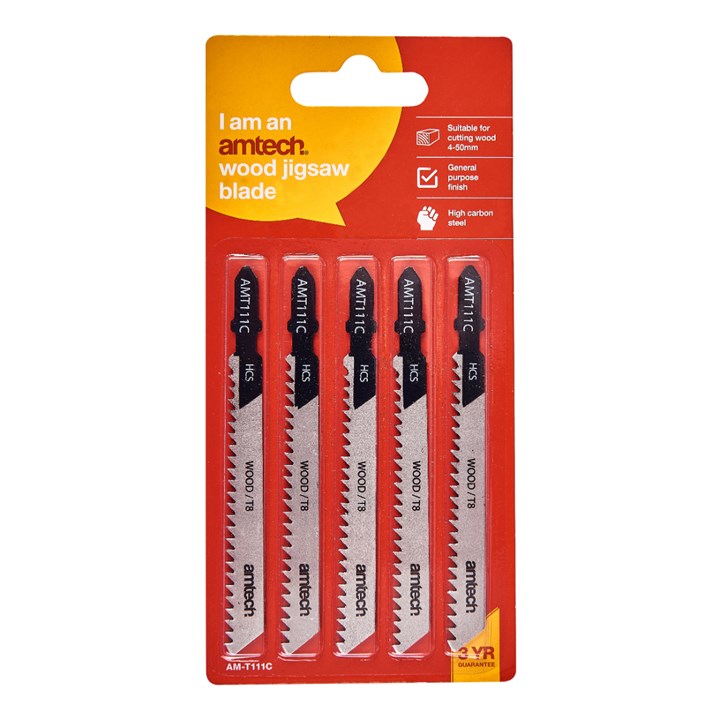 Amtech 5 Piece wood jigsaw blade set (AMT111C) M1600