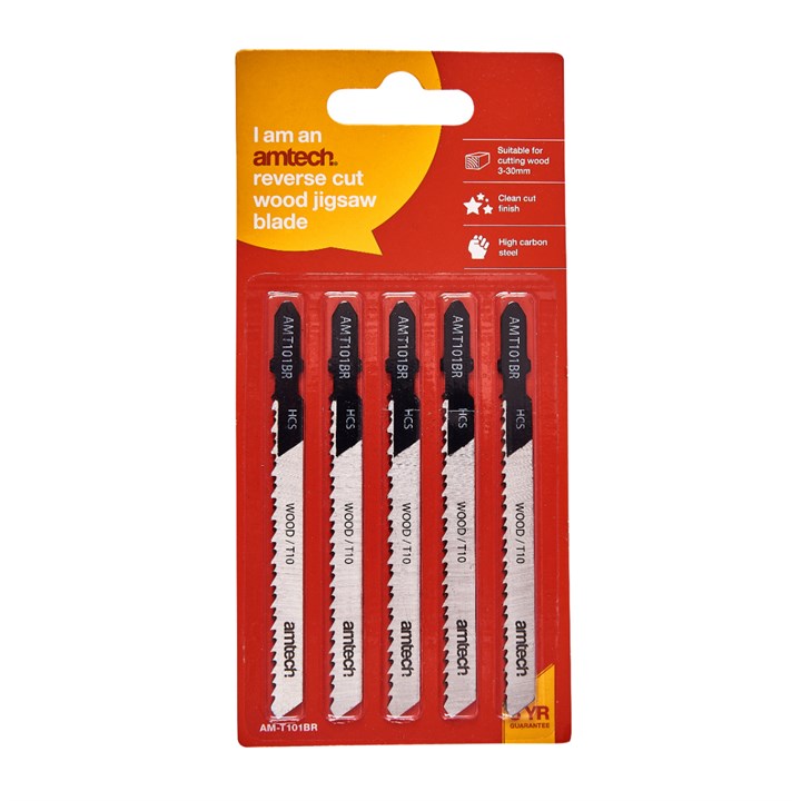 Amtech 5 Piece reverse cut wood jigsaw blade set (AMT101BR) M1603