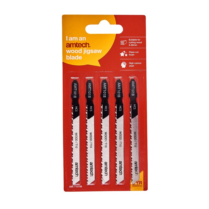 Amtech 5 Piece wood jigsaw blade set (AMT101B) M1604