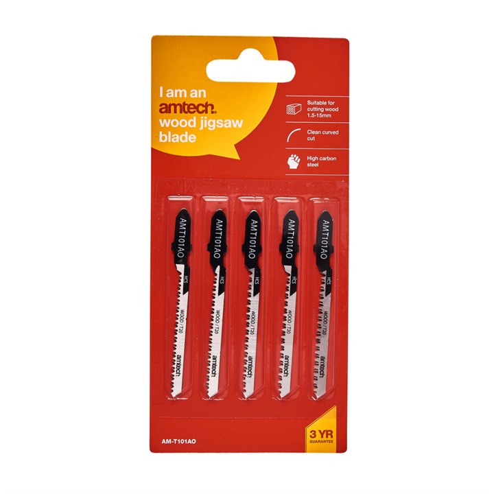 Amtech 5 Piece wood jigsaw blade set (AMT101AO) M1607