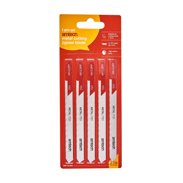 Amtech 5 Piece metal jigsaw blade set (AMT318A) M1613