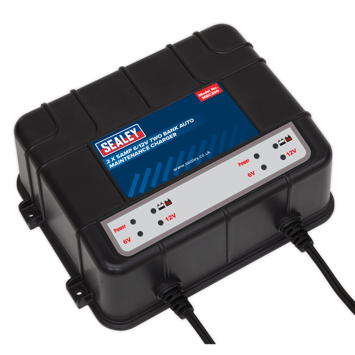 Sealey 10A (2 x 5A) 6/12V Two Bank Auto Maintenance Charger MBC250