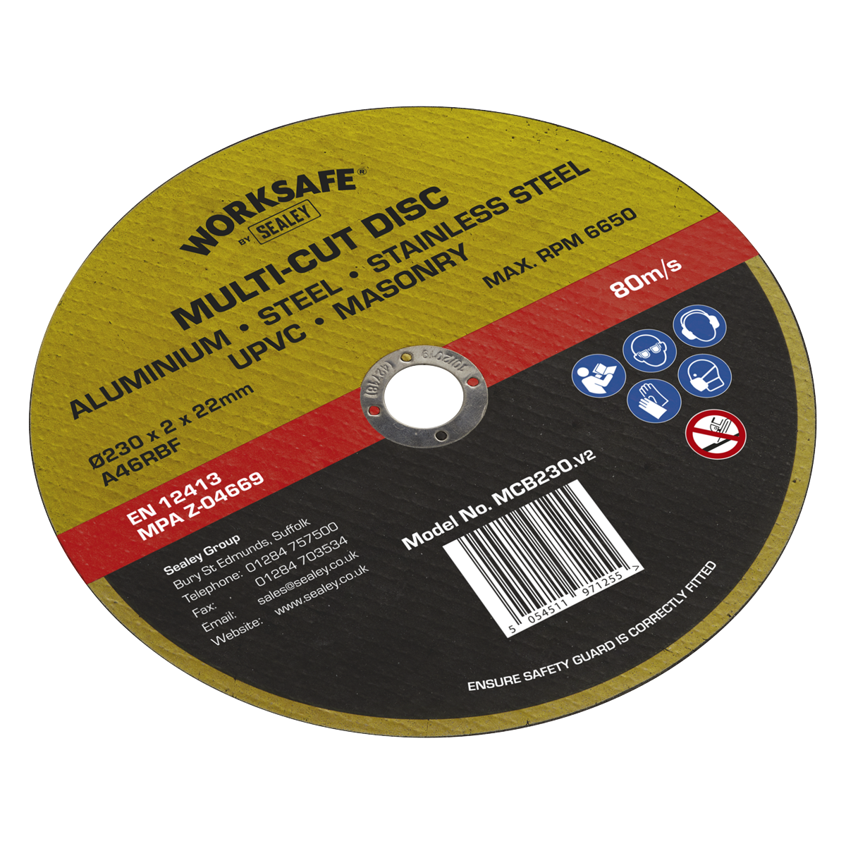 Sealey Ø230 x 2 x 22mm Multi-Cut Disc MCB230