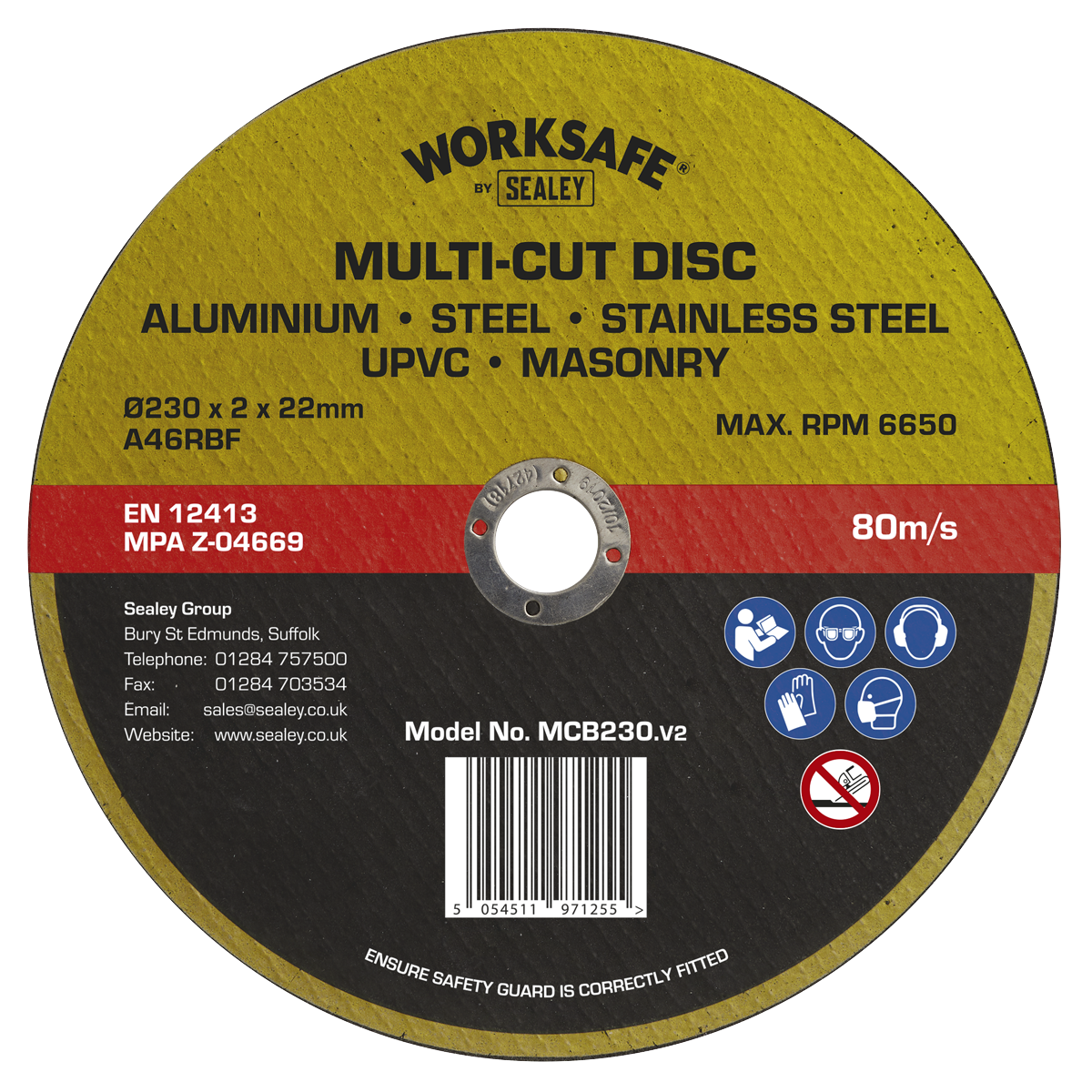 Sealey Ø230 x 2 x 22mm Multi-Cut Disc MCB230