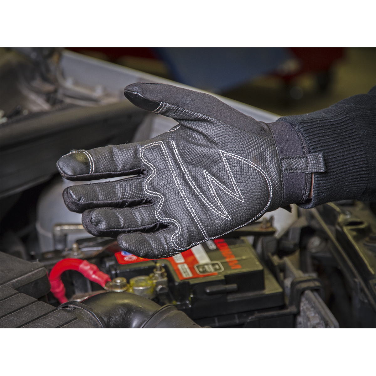 Sealey Light Palm Tactouch Mechanic's Gloves - Large MG798L