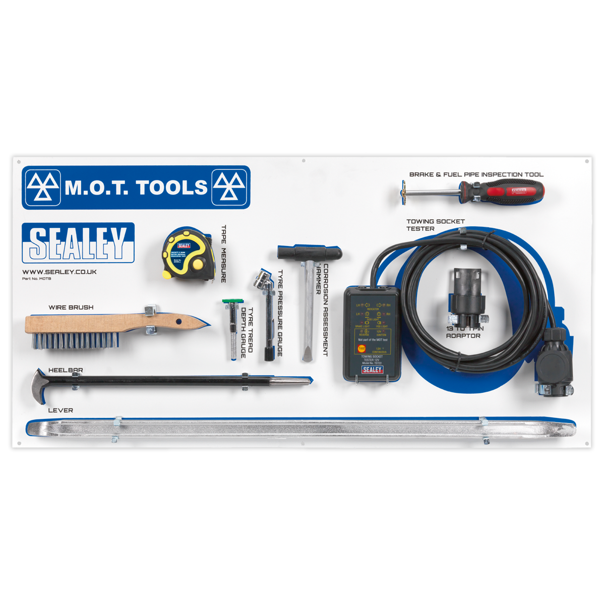 Sealey MOT Tool Board with Tools MOTBKIT