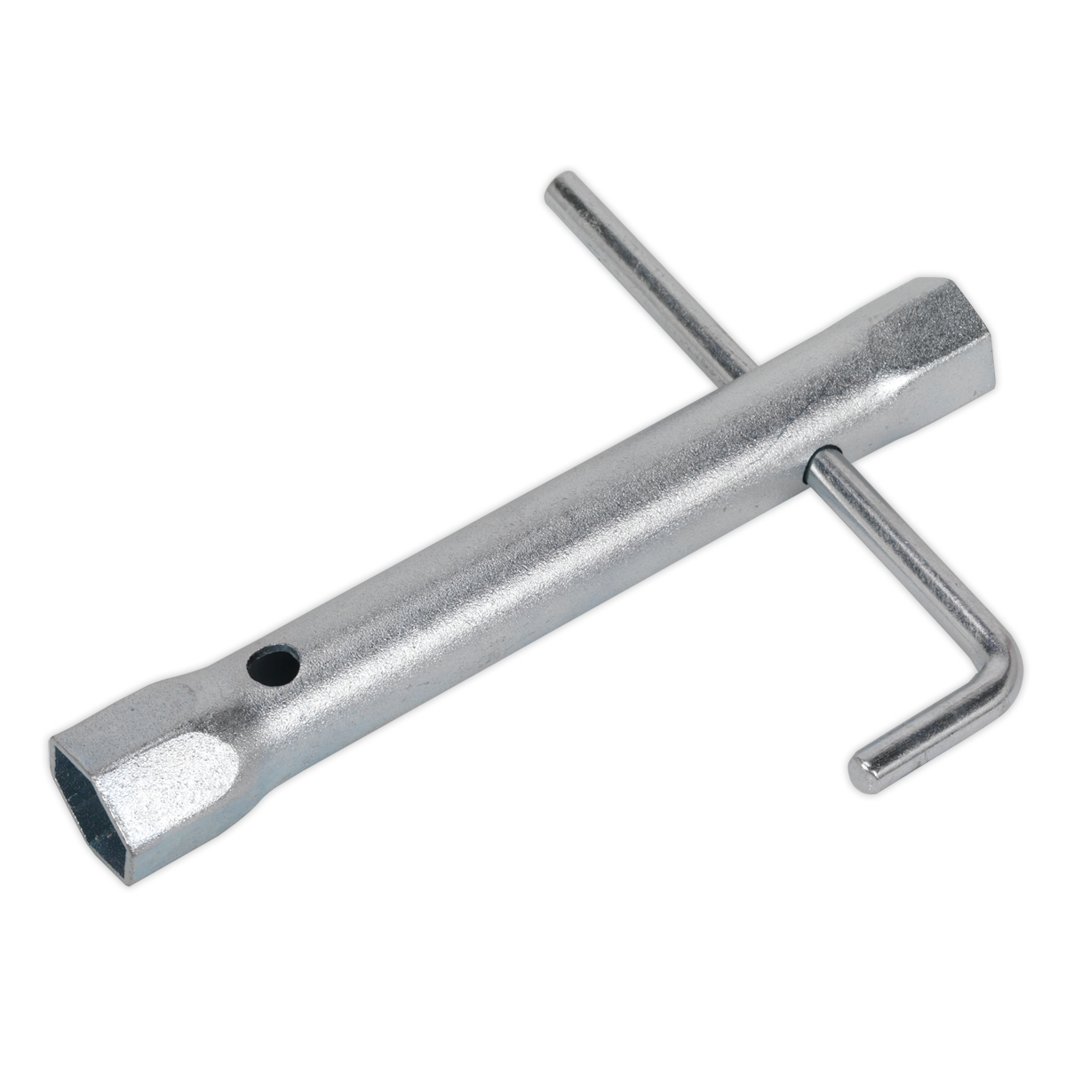 Sealey 18/21mm Double End Long Reach Spark Plug Box Spanner with L-Bar MS161