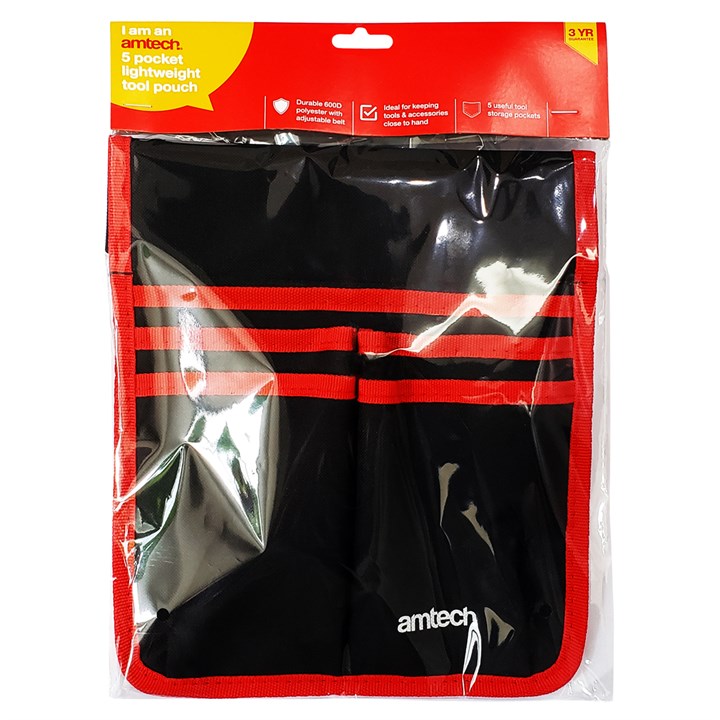 Amtech 5 Pocket lightweight tool pouch (with adjustable belt) N0985