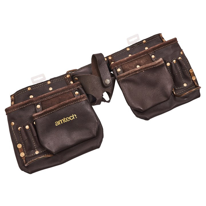 Amtech 12 Pocket heavy duty leather tool belt N1045