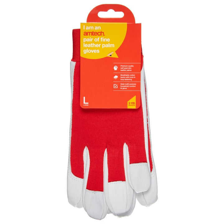 Amtech Large (Size 9) fine leather palm gloves N2311
