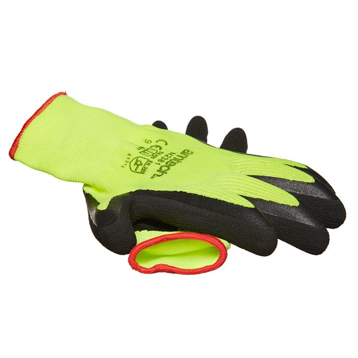Amtech Large (Size 9) Hi-Vis latex coated gloves N2381