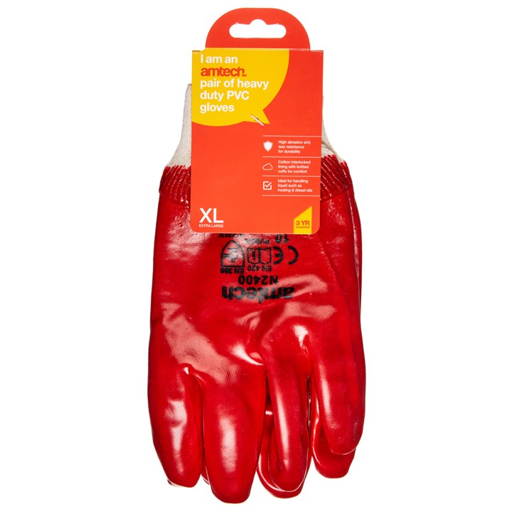 Amtech XL (Size 10) Heavy duty PVC gloves N2400