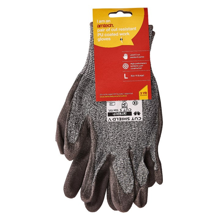 Amtech Cut-resistant polyurethane-coated work gloves N2460