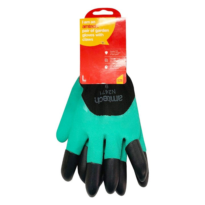 Amtech Large (Size 9) Garden gloves with claws N2471