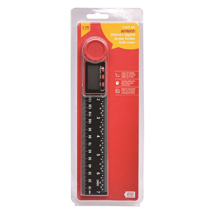 Amtech 200mm (8") Digital angle finder with ruler P5330