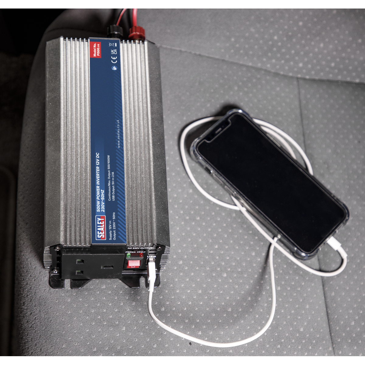 Sealey 500W Power Inverter 12V DC - 230V~50Hz PI500