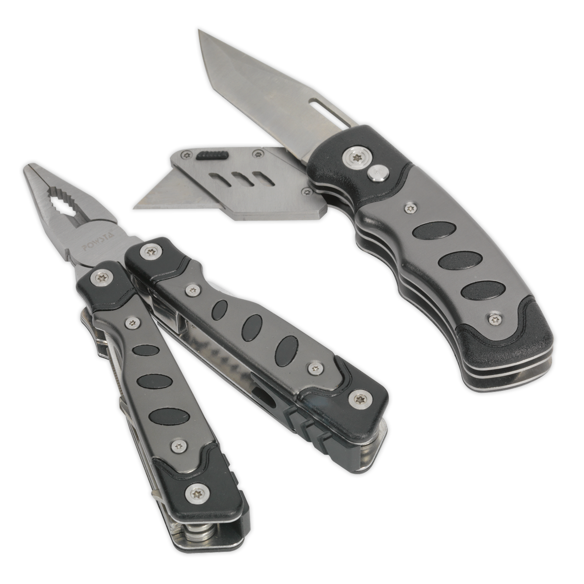 Sealey 2pc 15-Function Multi-Tool & Twin Blade Knife Set PK27