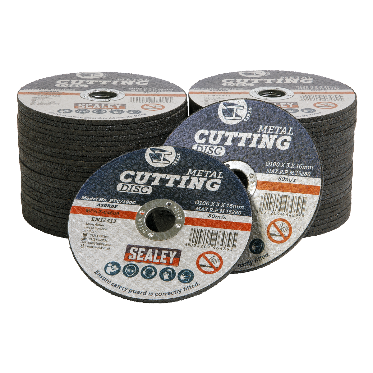 Sealey Ø100 x 3mm Cutting Disc Ø16mm Bore Pack of 50 PTC/100C50