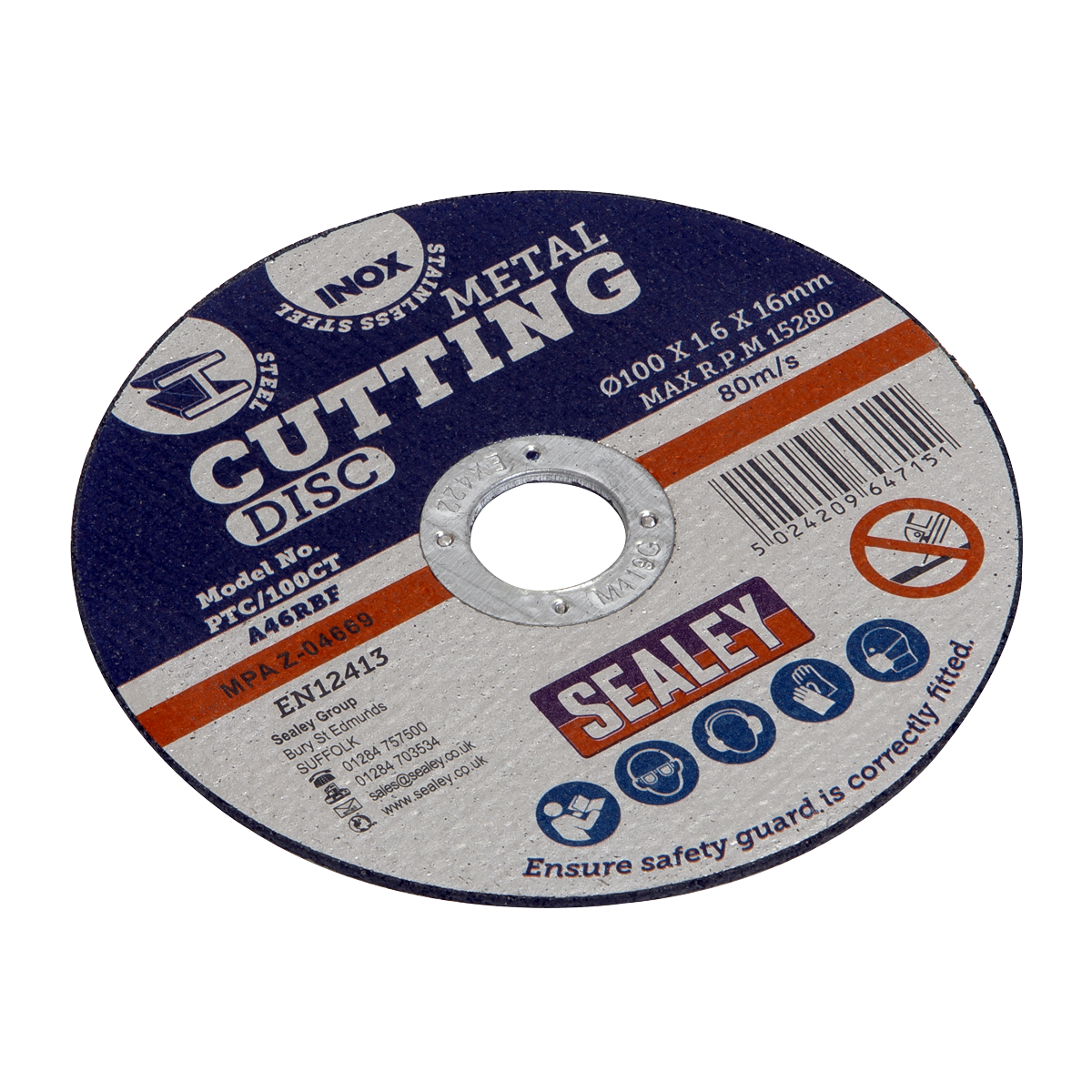 Sealey Ø100 x 1.6mm Cutting Disc 16mm Bore PTC/100CT