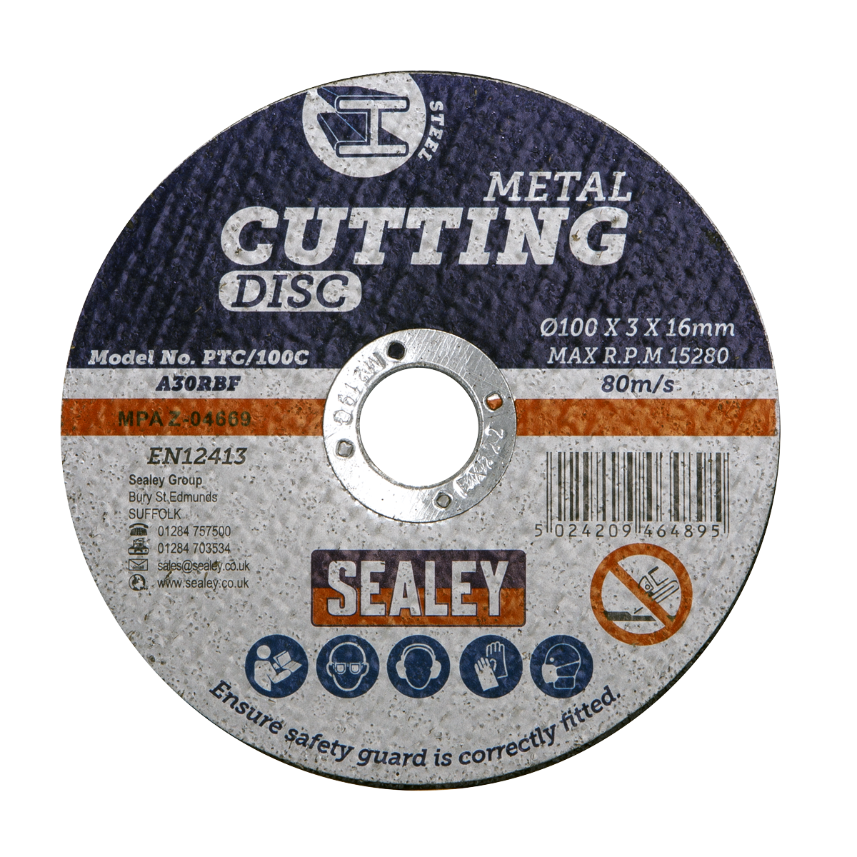 Sealey Ø100 x 3mm Cutting Disc 16mm Bore PTC/100C