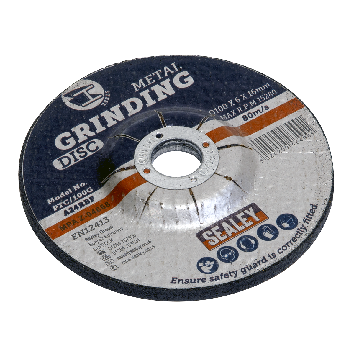 Sealey Ø100 x 6mm Grinding Disc Ø16mm Bore PTC/100G