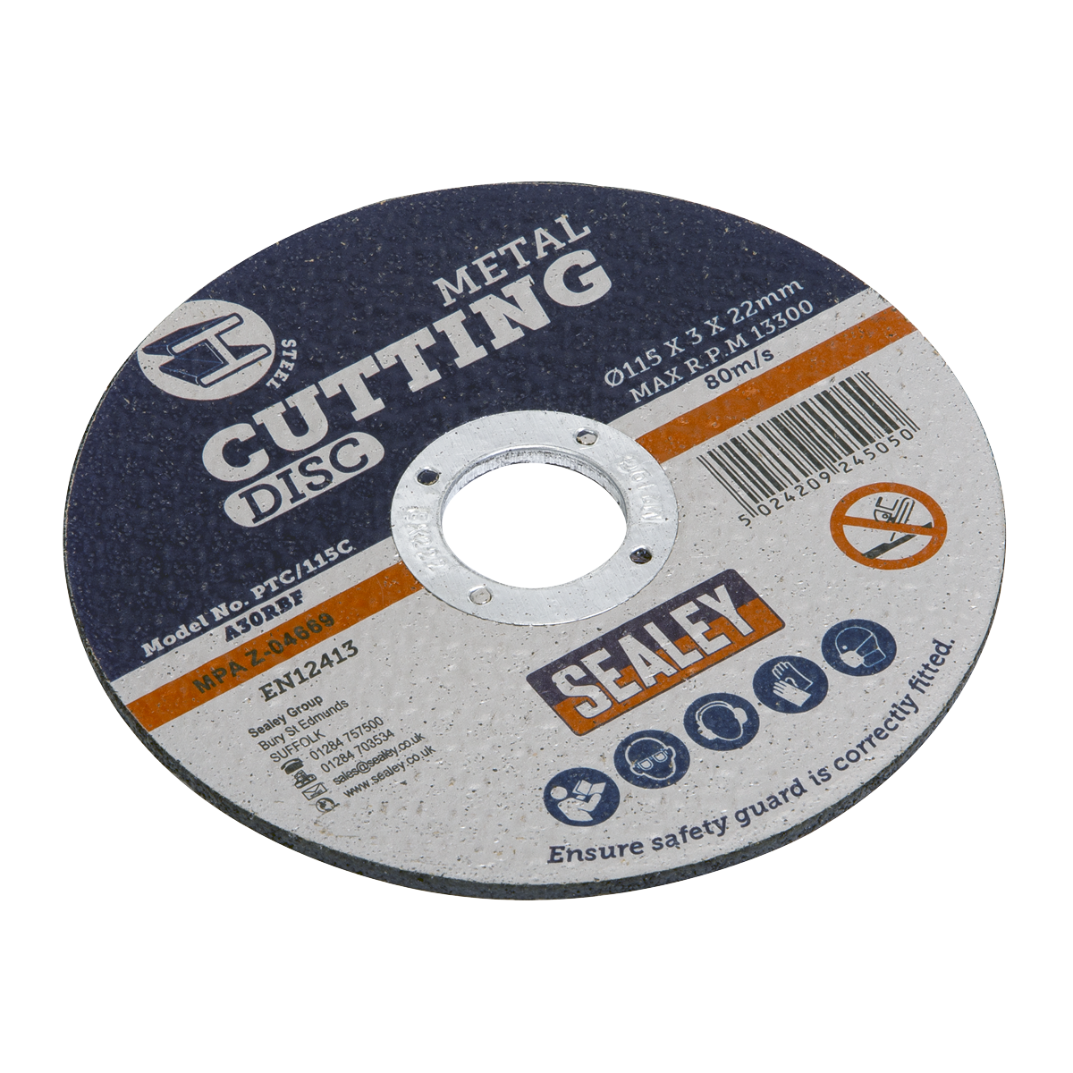 Sealey Ø115 x 3mm Cutting Disc 22mm Bore PTC/115C
