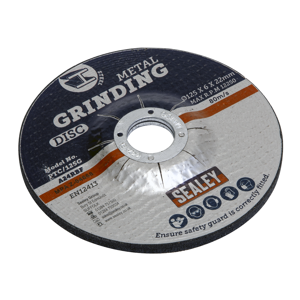 Sealey Ø125 x 6mm Grinding Disc Ø22mm Bore PTC/125G