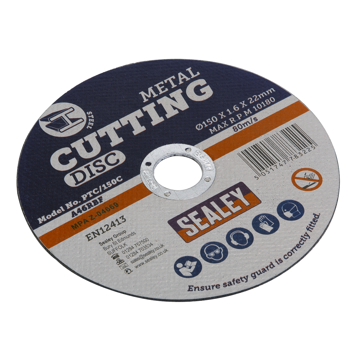 Sealey Ø150 x 1.6mm Cutting Disc 22mm Bore PTC/150C