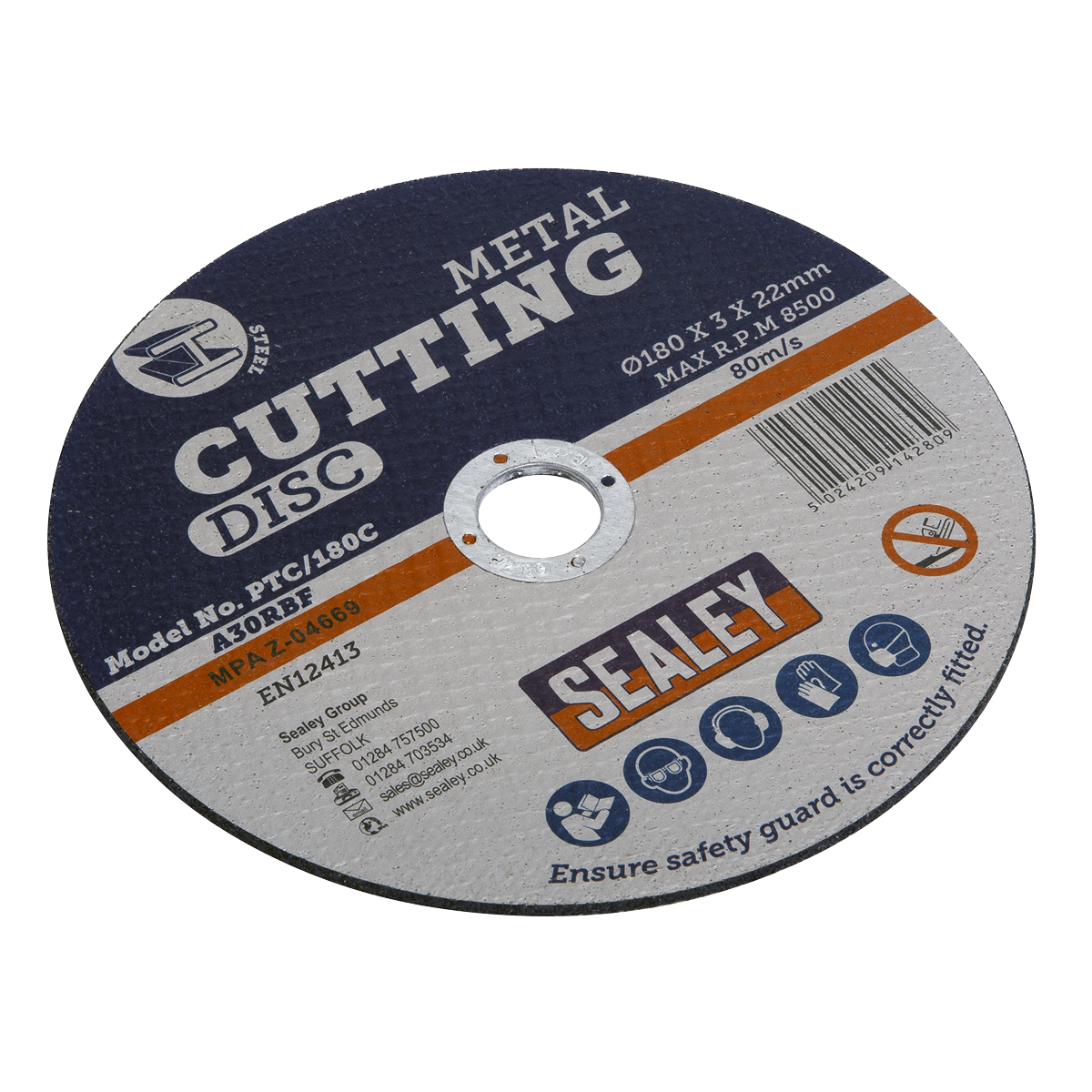 Sealey Ø180 x 3mm Cutting Disc 22mm Bore PTC/180C