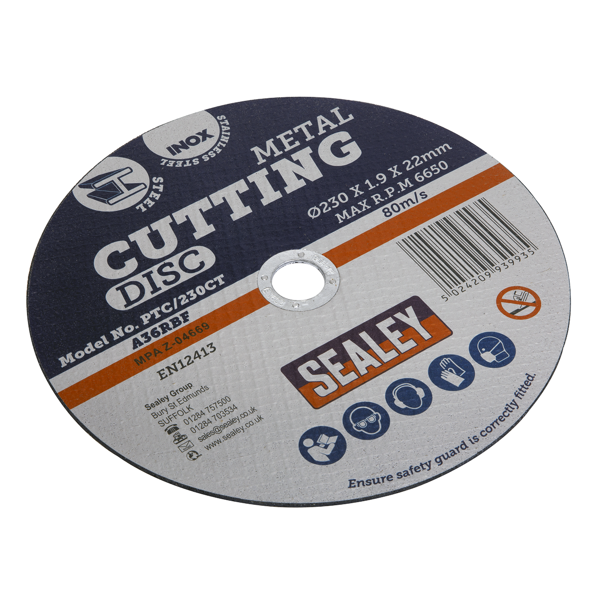 Sealey Ø230 x 2mm Cutting Disc Ø22mm Bore PTC/230CT