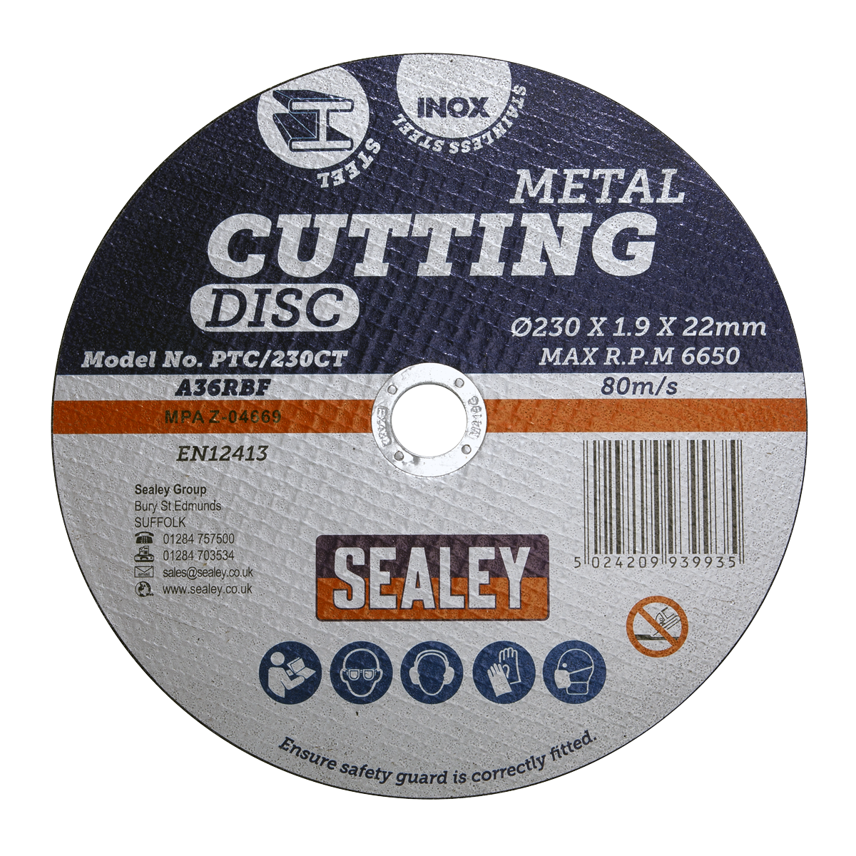 Sealey Ø230 x 2mm Cutting Disc Ø22mm Bore PTC/230CT