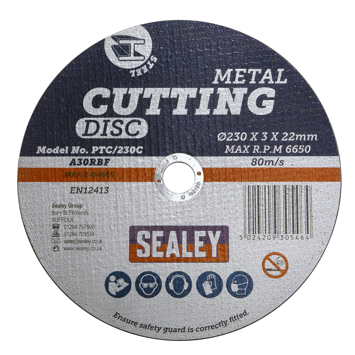 Sealey Ø230 x 3mm Cutting Disc 22mm Bore PTC/230C