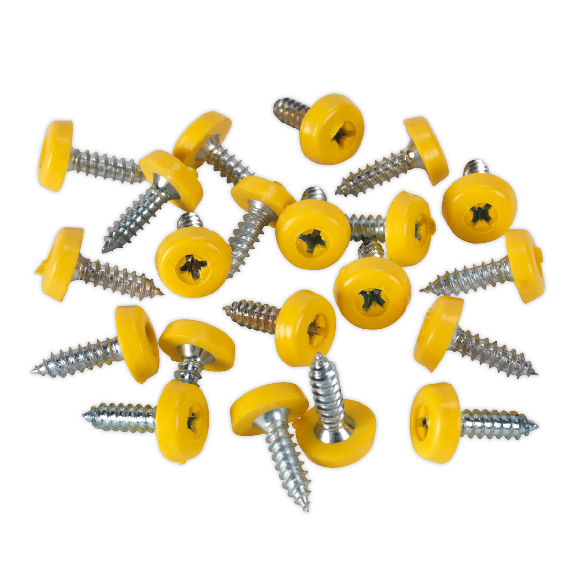 Sealey 4.8 x 18mm Yellow Numberplate Screw - Pack of 50 PTNP2