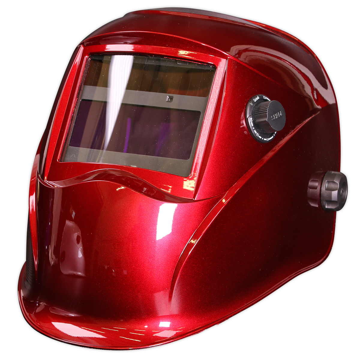 Sealey Auto Darkening Welding Helmet - Shade 9-13 - Red PWH612