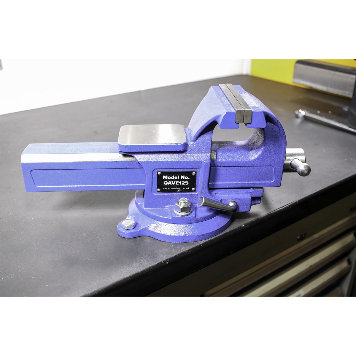 Sealey 125mm Quick Action Swivel Base SG Iron Vice QAVE125