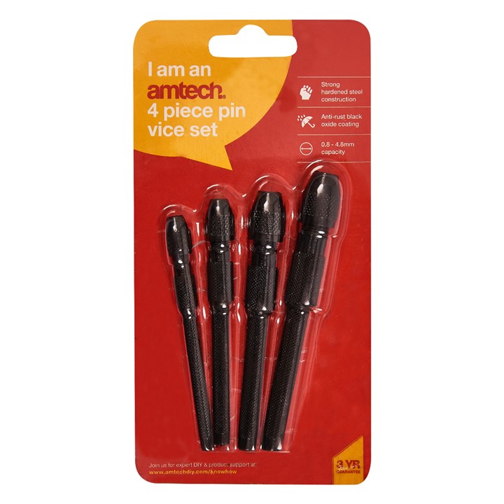 Amtech 4 Piece pin vice set R0281