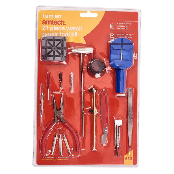 Amtech 21 Piece watch repair tool kit R0293