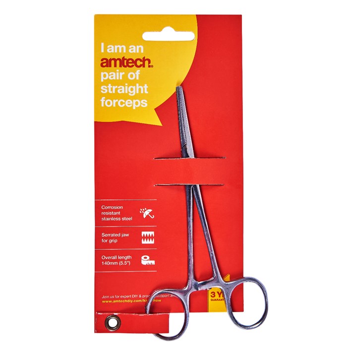 Amtech 140mm (5.5") Straight forceps R0600