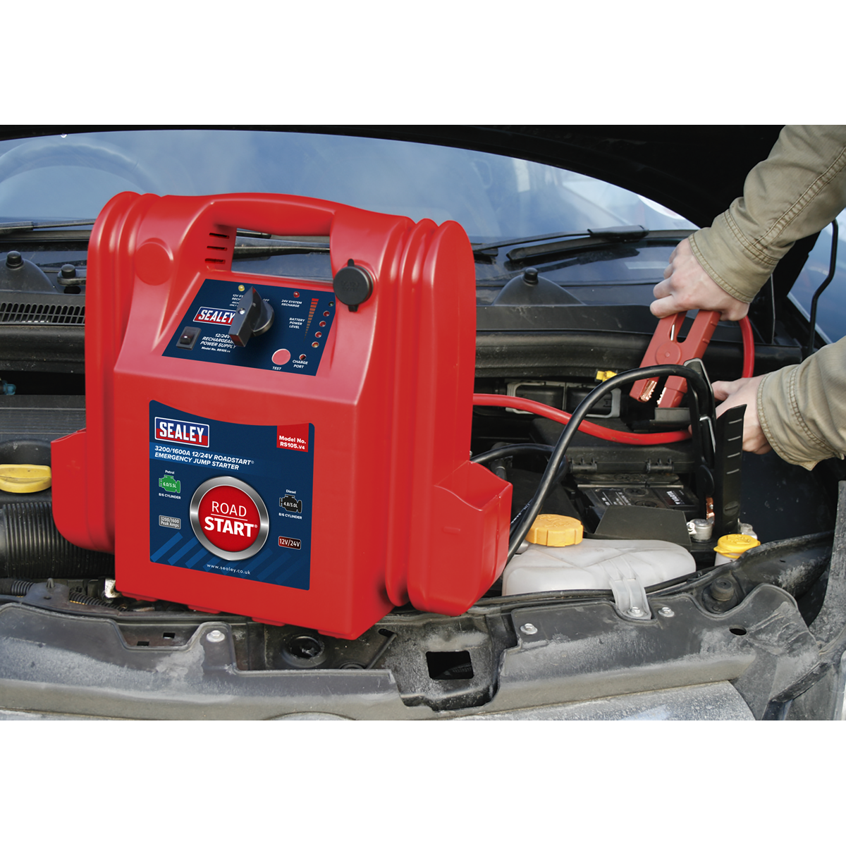 Sealey 3200/1600A 12/24V RoadStart® Emergency Jump Starter RS105