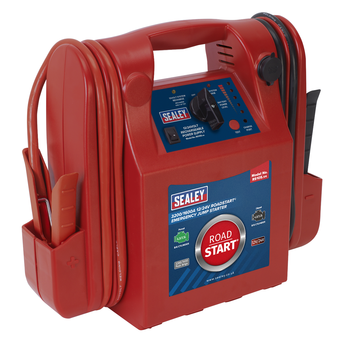 Sealey 3200/1600A 12/24V RoadStart® Emergency Jump Starter RS105