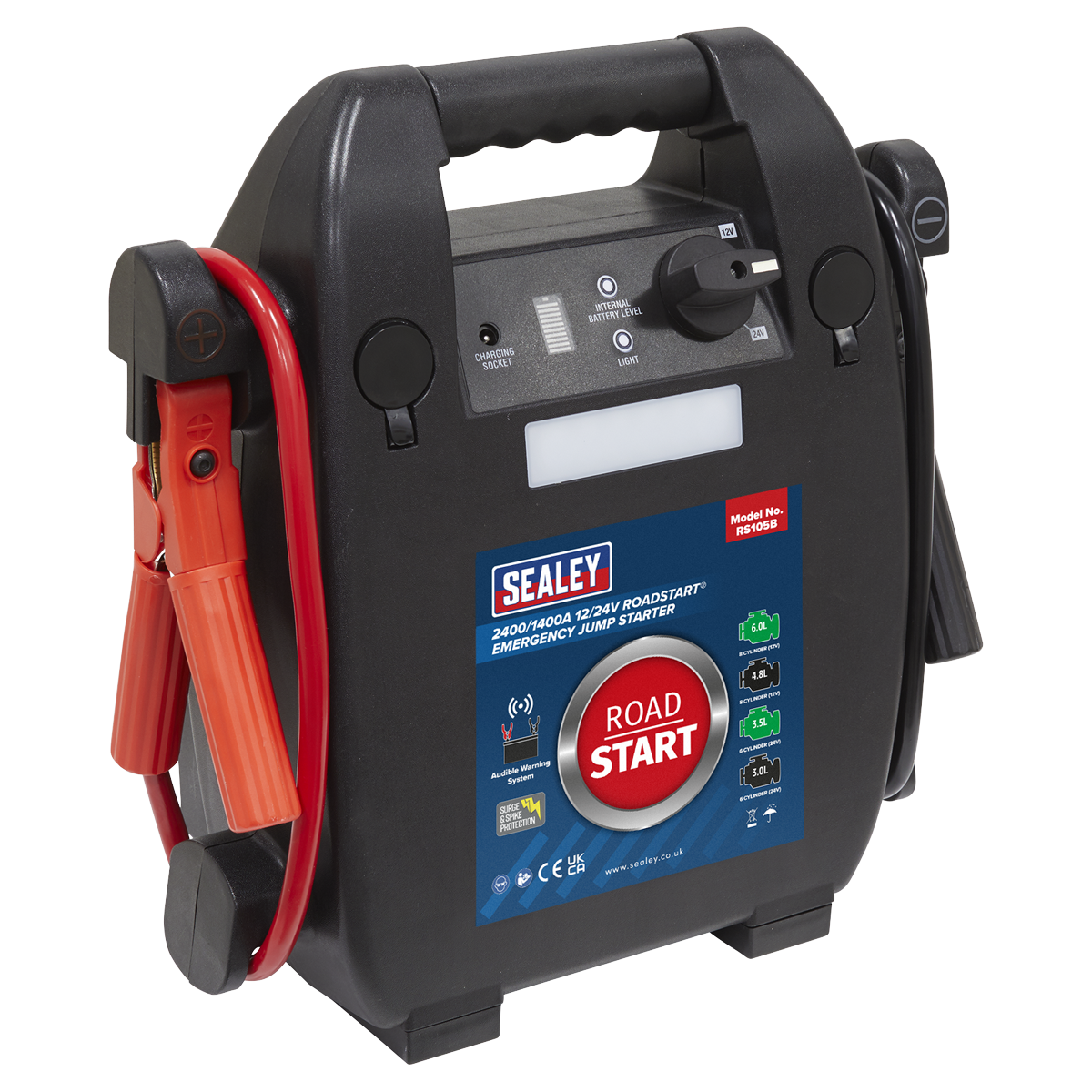 Sealey 2400/1400A 12/24V RoadStart® Emergency Jump Starter RS105B