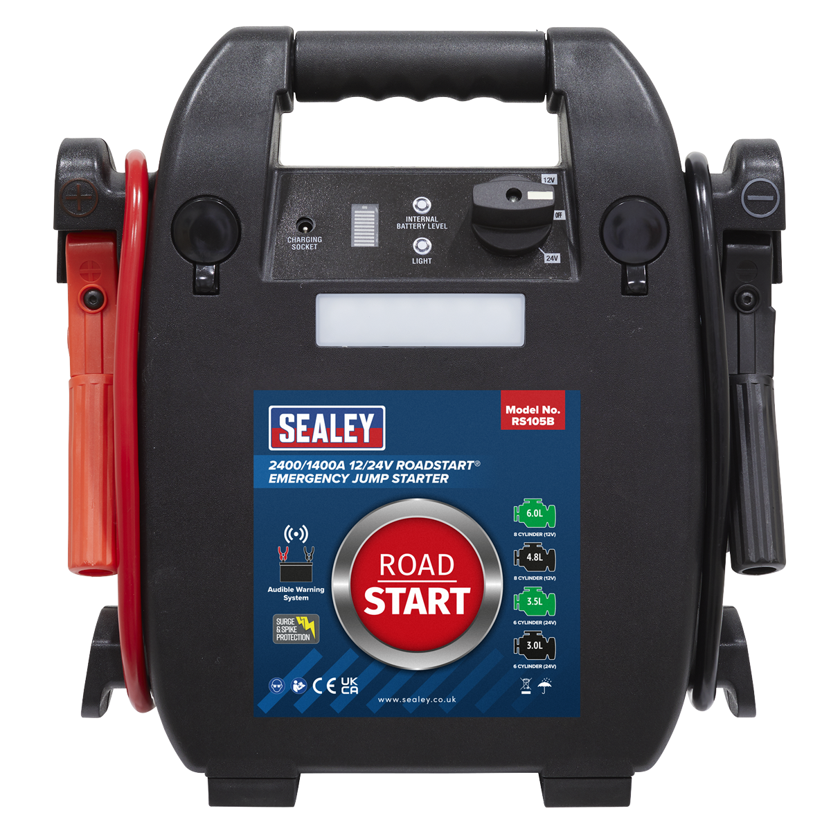 Sealey 2400/1400A 12/24V RoadStart® Emergency Jump Starter RS105B