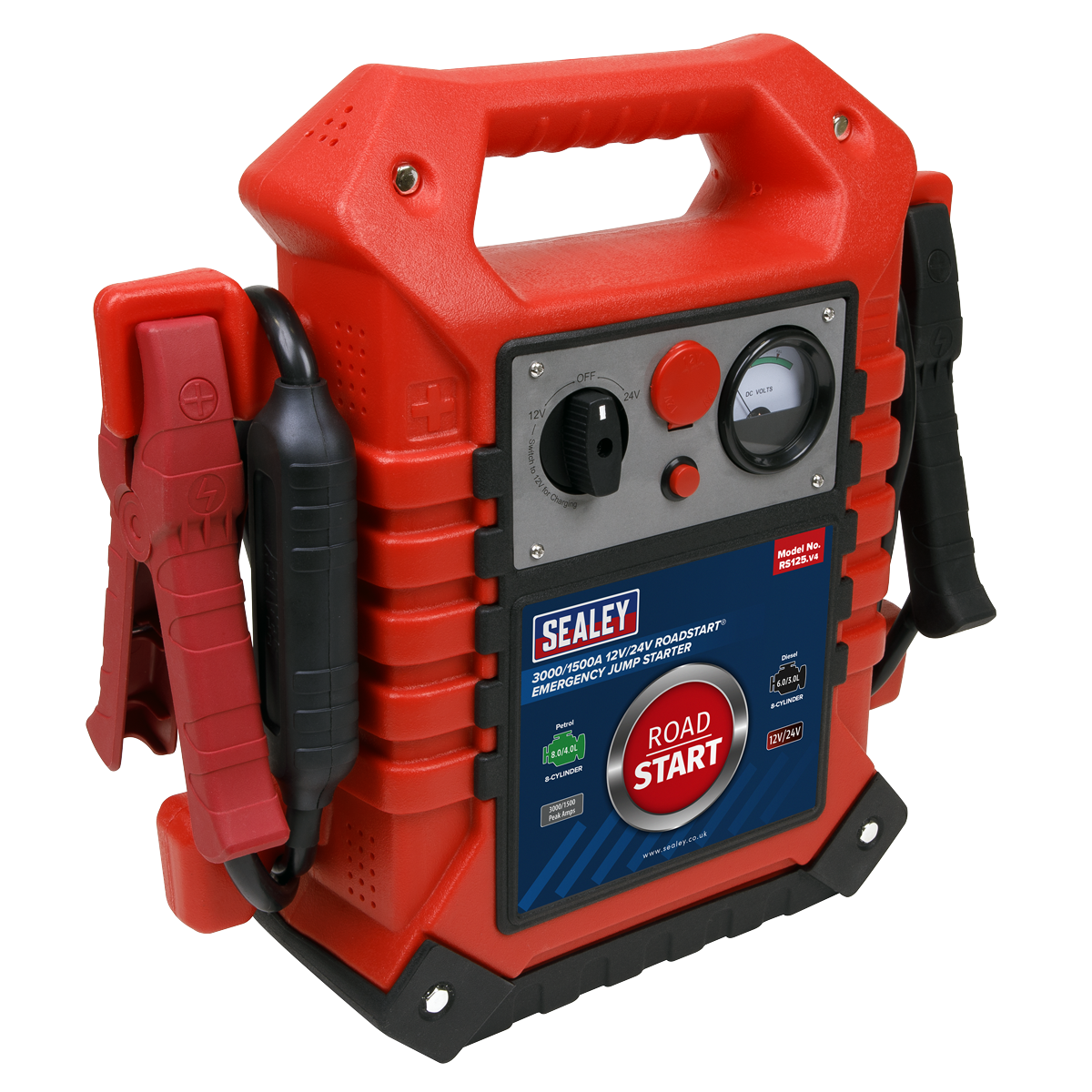 Sealey 3000/1500A 12V/24V RoadStart® Emergency Jump Starter RS125