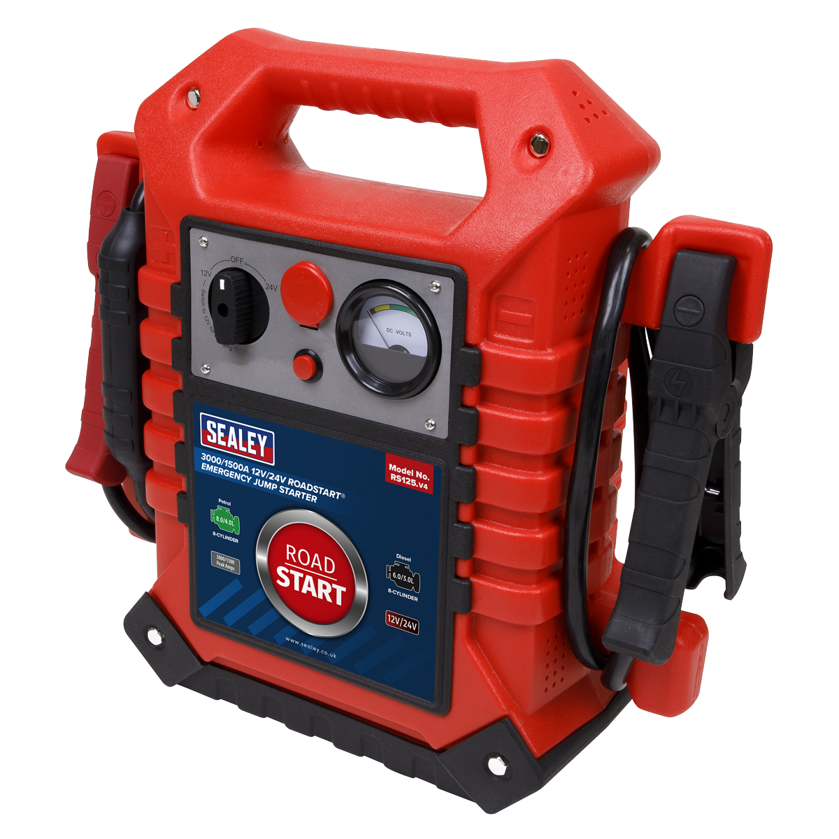 Sealey 3000/1500A 12V/24V RoadStart® Emergency Jump Starter RS125