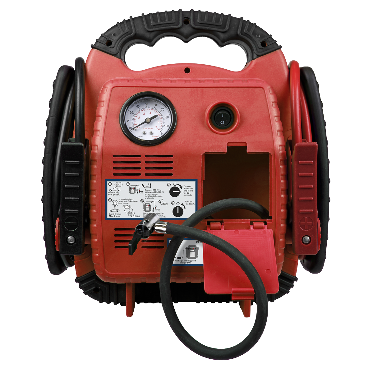 Sealey 12V 900A RoadStart® Emergency Jump Starter with Air Compressor RS132